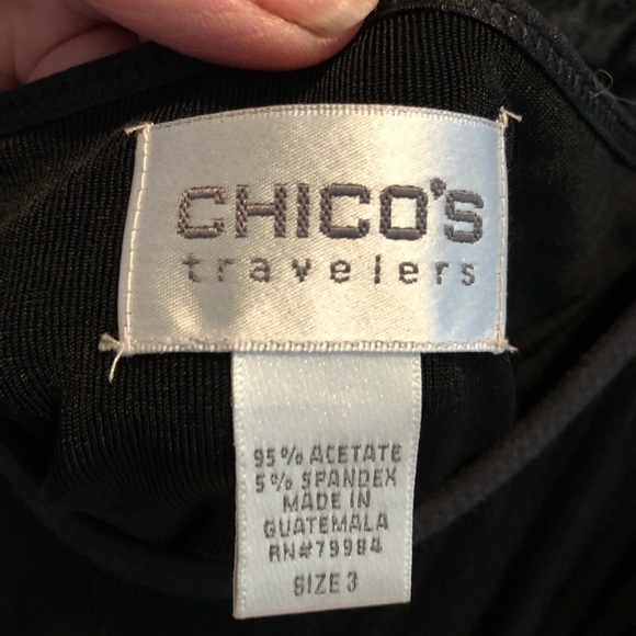 CHICO’S TRAVELS Large navy 2 PC long sleeve tie at waist top matching camisole - Picture 14 of 16